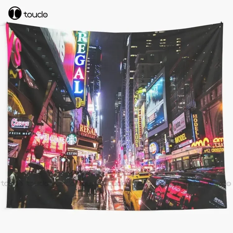 New York City Night Tapestry Tapestry Wall Hanging For Living Room Bedroom Dorm Room Home Decor Printed Tapestry Hanging Wall