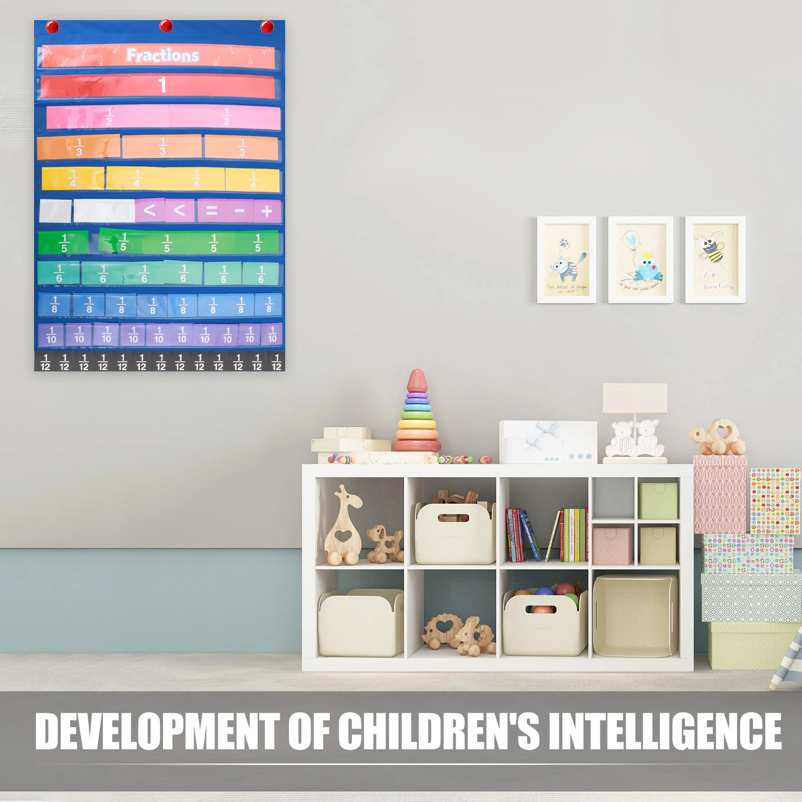 مجموعة واحدة من بطاقات الكسور التعليمية، مخطط كسور متين، مخطط عشري لتعليم الرياضيات، رقم مجموعة أدوات الفصول الدراسية