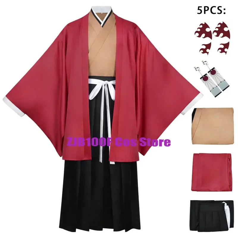 Traje de Cosplay de Anime Tsugikuni yoriachi para mujeres y hombres, uniforme de Kimono, pendientes, peluca, traje de fiesta de Halloween