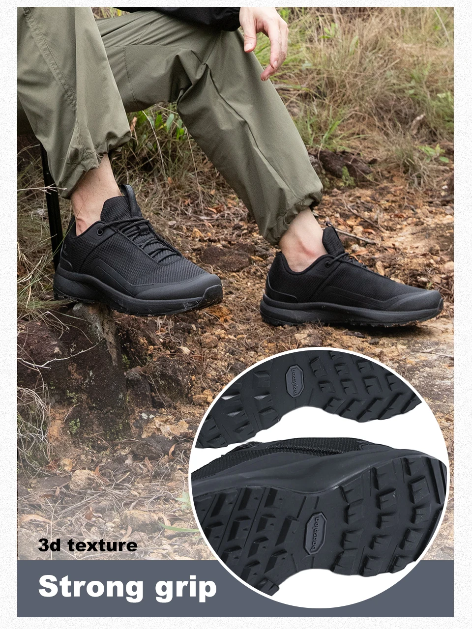 Baasploa Männer Wandern Turnschuhe Litschi Leder Hohe Qualität Männlichen Trekking Klettern Turnschuhe Nicht-slip Luxus Designer Outdoor Schuh – Detail 14