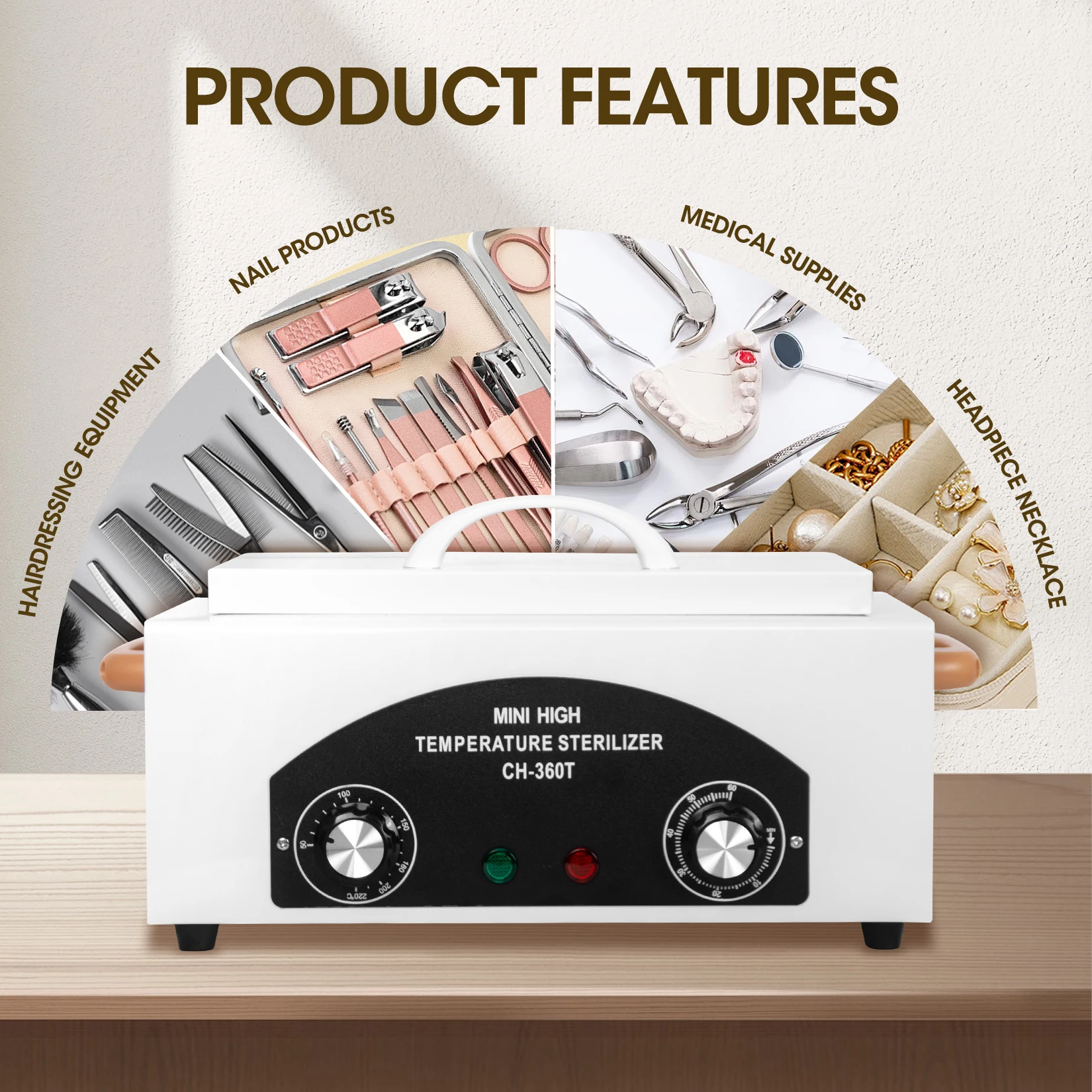 

160W Nail Cleaner Drying Box 10-48L Multi-Functional Dryer 120V UV Disinfection Cabinet For Sundry Beauty Hair Nail Metal Tools