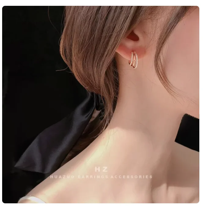 Yesy-Elegant Luxury Earrings for Women, Popular Ear Decoration, Brief Fashion, New Arrival, 2024 Spring