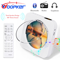 Woopker CD Player Portable KC-718 Hifi Bluetooth Dual Speakers FM Radio Headphone Mode USB Stereo CD Device With Remote Control