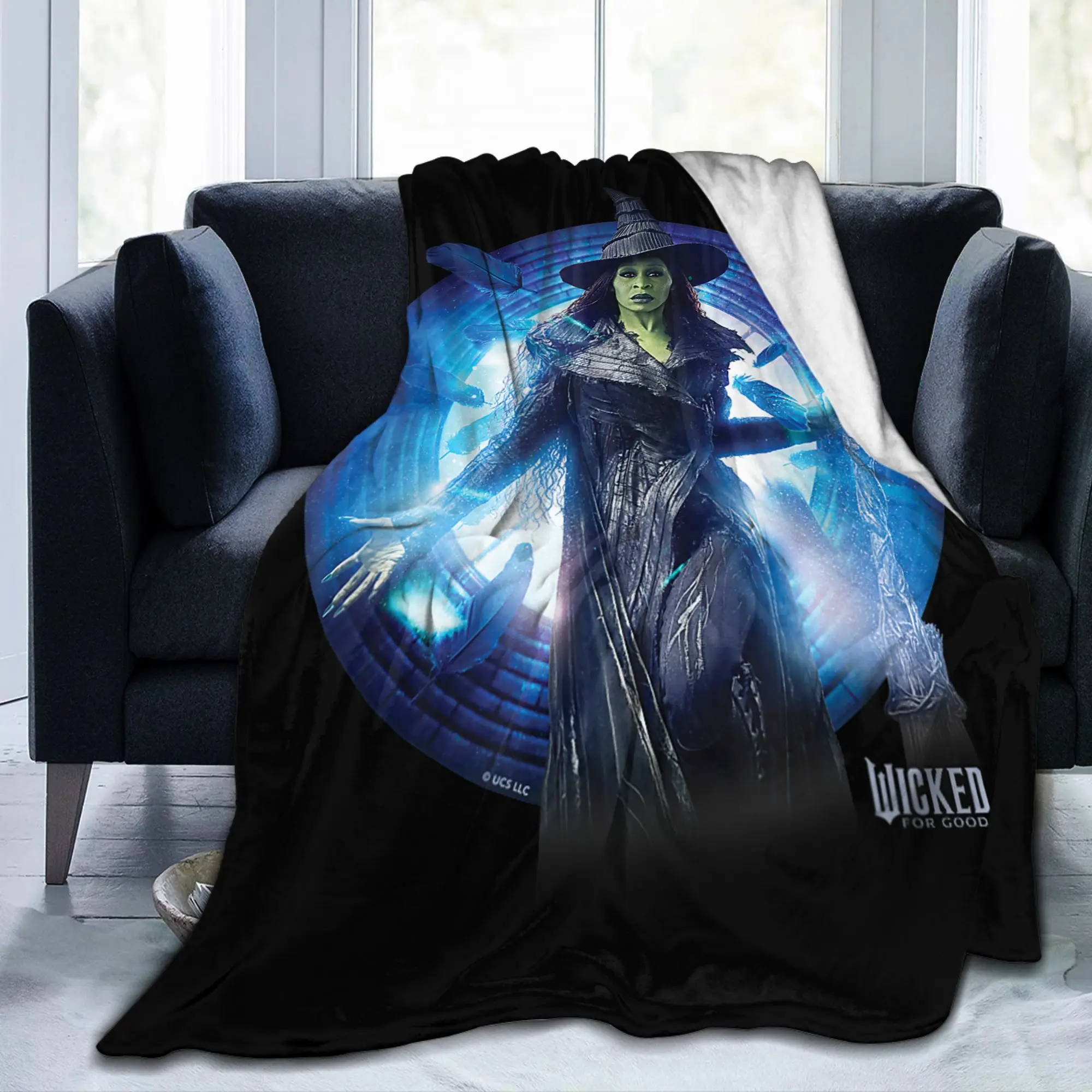Wicked For Good Elphaba Power Pose Blanket Coral Fleece Plush Autumn Winter Portable Super Soft Throw Blanket for Bedding Throws