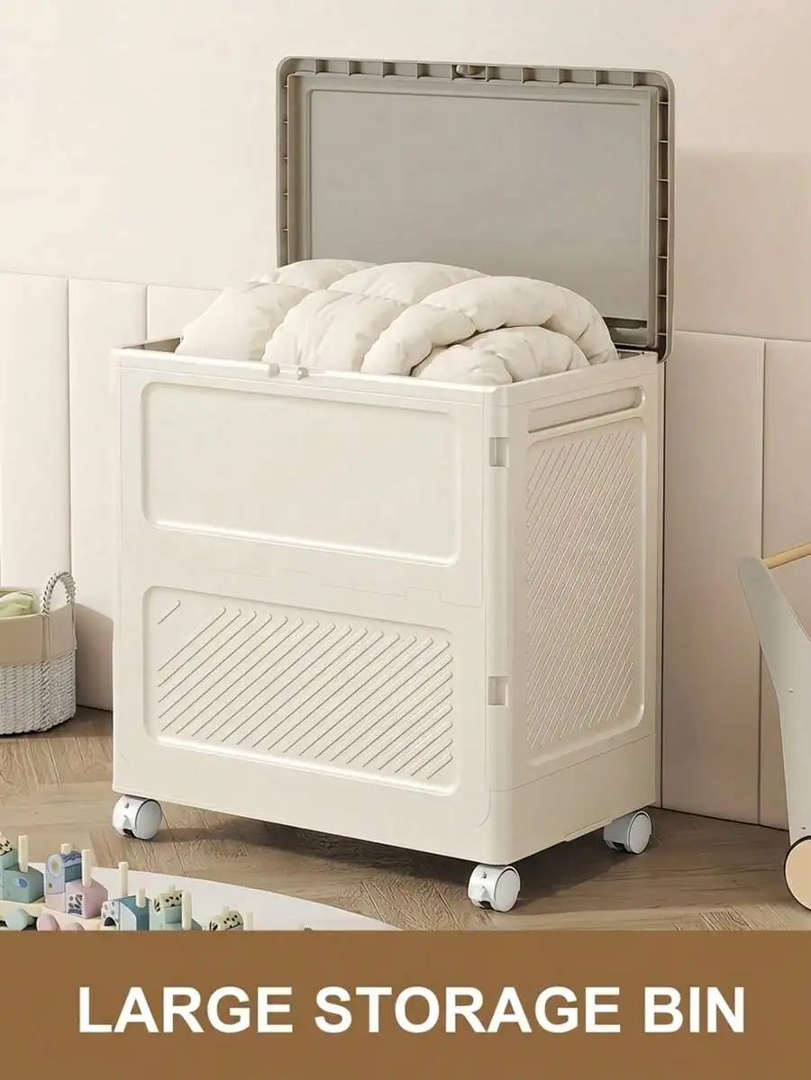 Stackable Storage Bins, Toy Storage Organizer With Wheels, Plastic Containers With Lids, Dust-Proof Design, Storage Basket For C