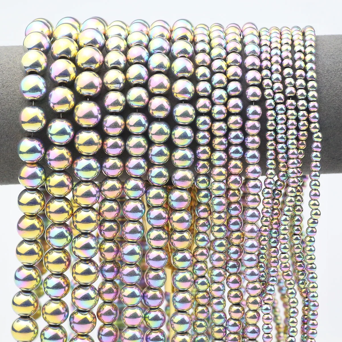 Smooth Round Colorful Hematite Stone Loose Beads 2/3/4/6/8/10mm For Jewelry Making Bracelets Earrings Pendants DIY Accessories