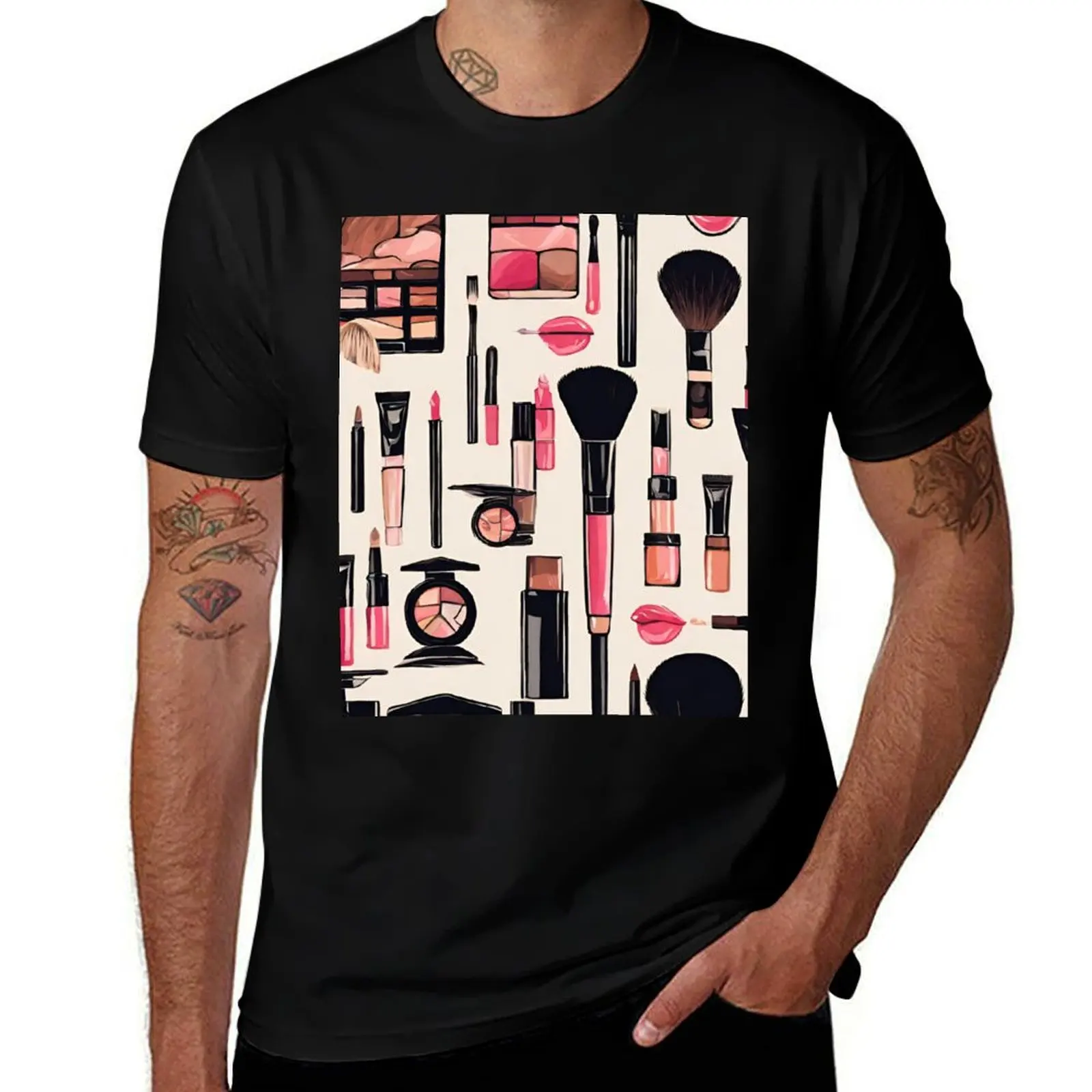 Makeup Pattern T-Shirt Moisture Control Sports Tee T-Shirt