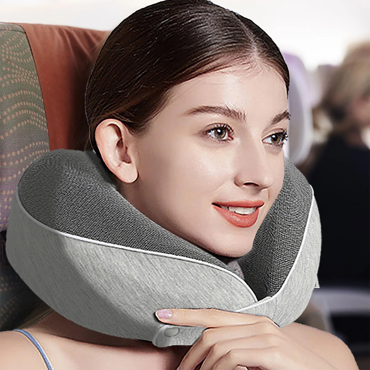 Travel Pillow Memory Foam Neck Pillow Comfortable Breathable Cover Machine Washable Airplane Travel Kit W 3d Sleep Mask Earplugs