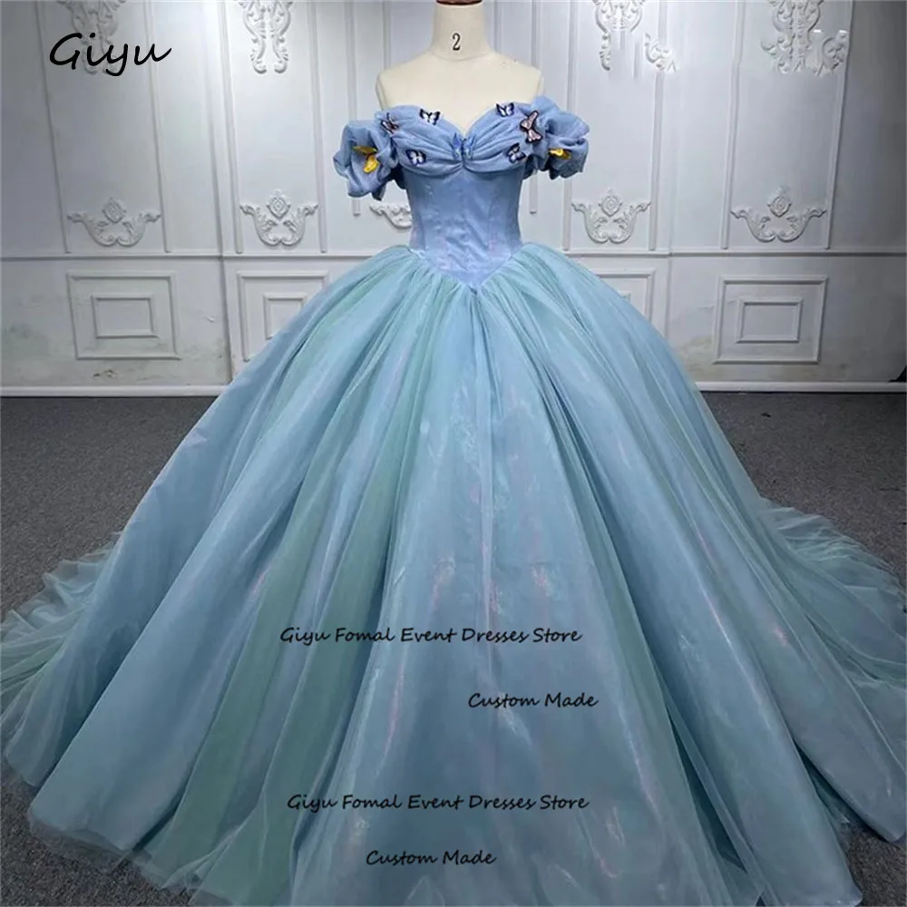 Giyu-Princess ثوب الكرة الفراشة ، طوق حبيبته ، فستان عيد ميلاد جميل ، فستان Quinceanera ، فاخر ، 15