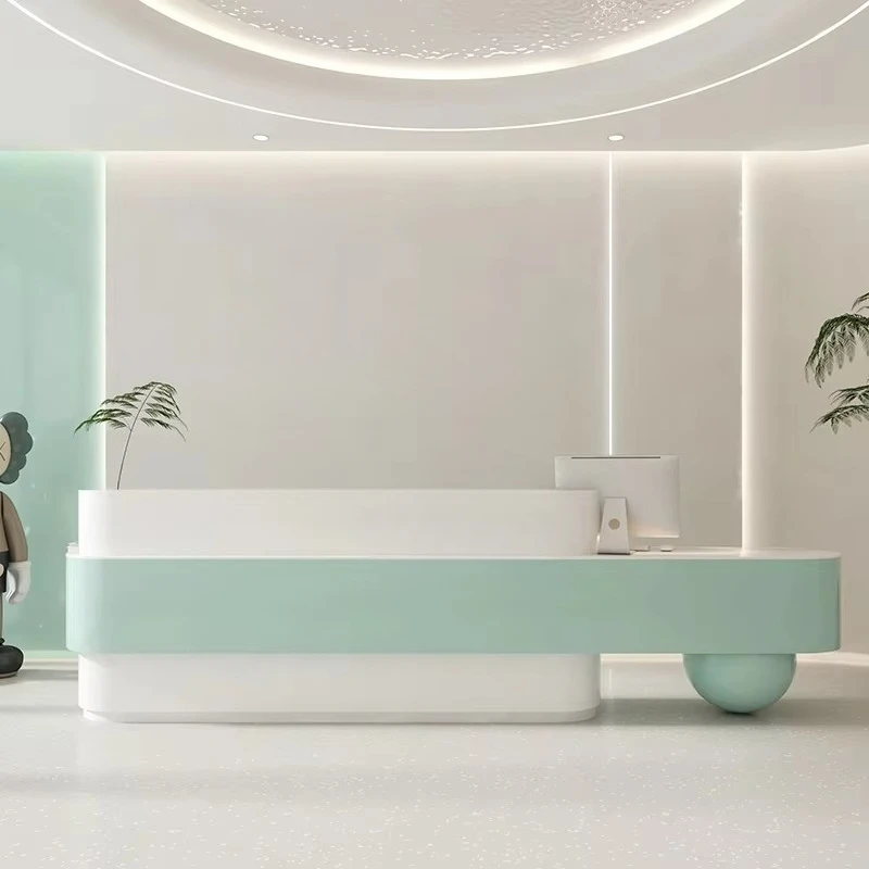 &c Premium Customizable Arch Round Solid Surface Reception Desk for Hotels Hospital