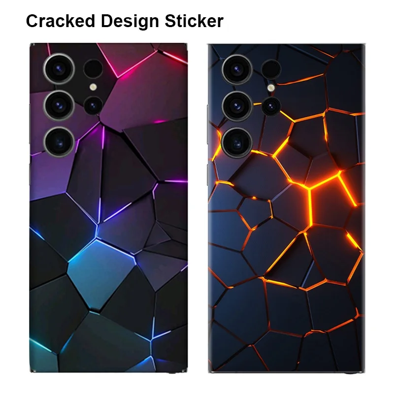 Cracked Design Decal Skin for Samsung Galaxy S22 S23 S24 Ultra Plus A54 A52 A52s 5G Back Protector Film Cover 3M Wrap Sticker