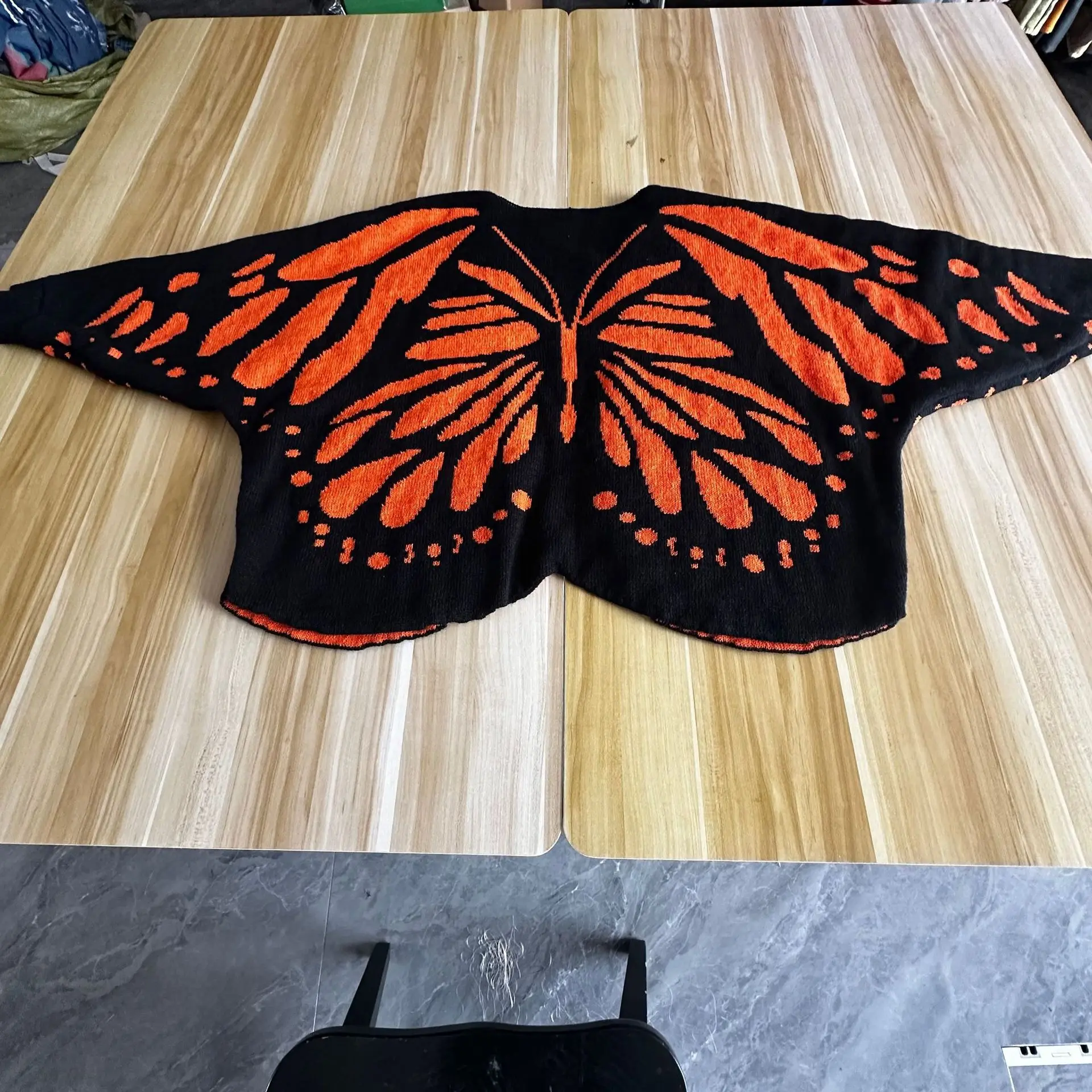 Monarch Butterfly Knit Cardigan Soft Breathable Warm Sweater with Butterfly Wings Design Cozy Comfortable Crochet Sweater