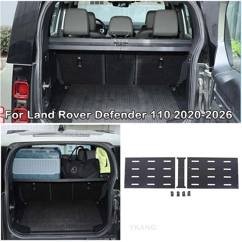 For Land Rover Defender 110 2020-2026 Aluminum alloy Car Trunk Cargo Luggage Multifunctional Shelf Storage Tray Rack Auto Parts