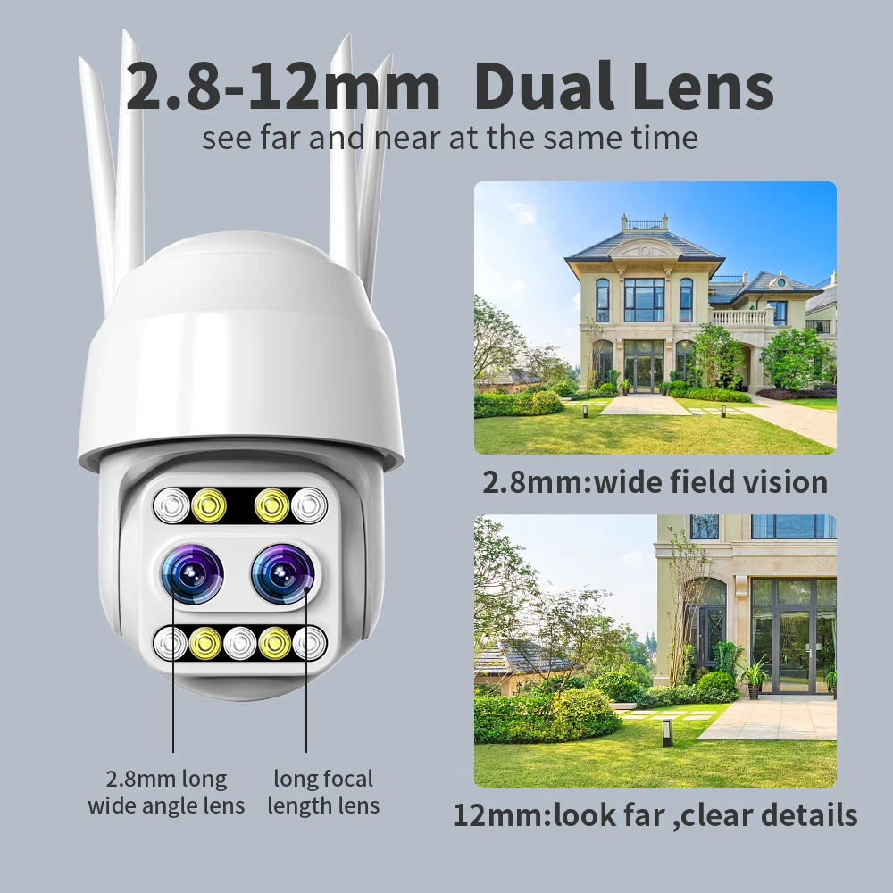 Top 5MP IP Camera Outdoor PTZ WiFi Camera 10X Digital Zoom Waterproof Security Protection With AI Human Detect Tracking CCTV