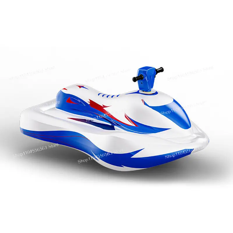 3-Color Electric Inflatable Jet Ski Water Toy with Free Steering Handlebars for Home Pool & Beach Use