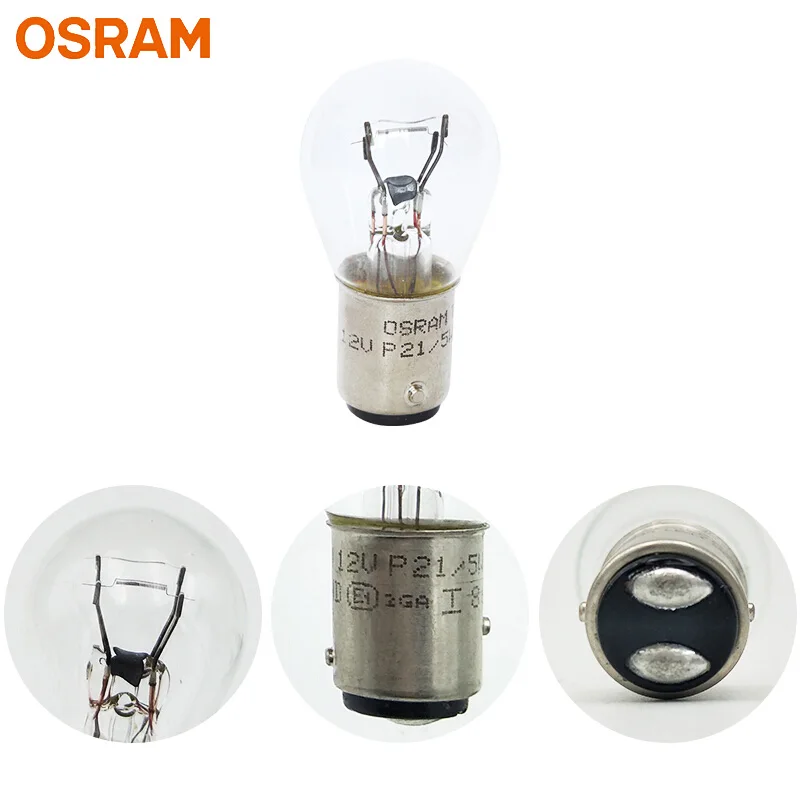 OSRAM Original P21/5W 1157 Car Standard Turn Signal Light Parking Lamp OEM Auto Stop Bulb 12V S25 21/5W 7528 Wholesale 10pcs