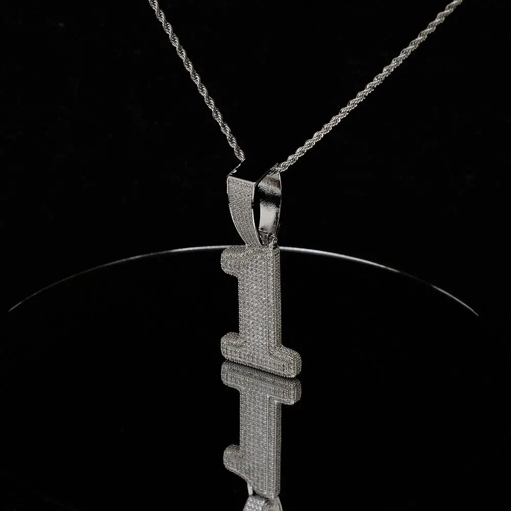 

ICE HUE Large Number Zirconia Pendant for DIY Hip Hop Couple, Edgy Rotating Design Gift for Men & Women, Lightweight & Stylish
