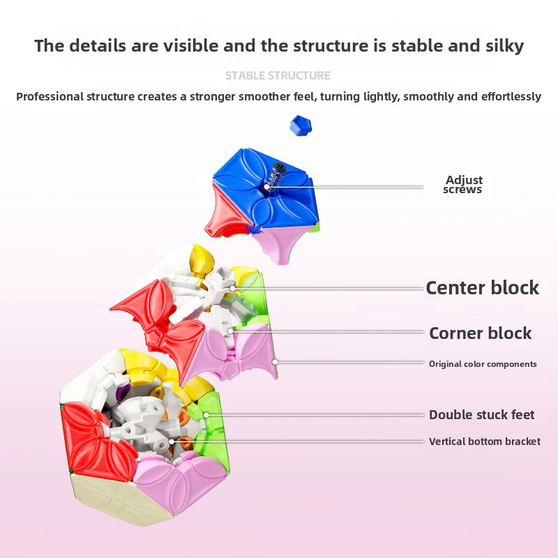 [CubeFun] Shengshou fleurs Megaminx Cube de vitesse magique sans autocollant SENGSO éducatif dodécaèdre 12 faces Puzzle jouets