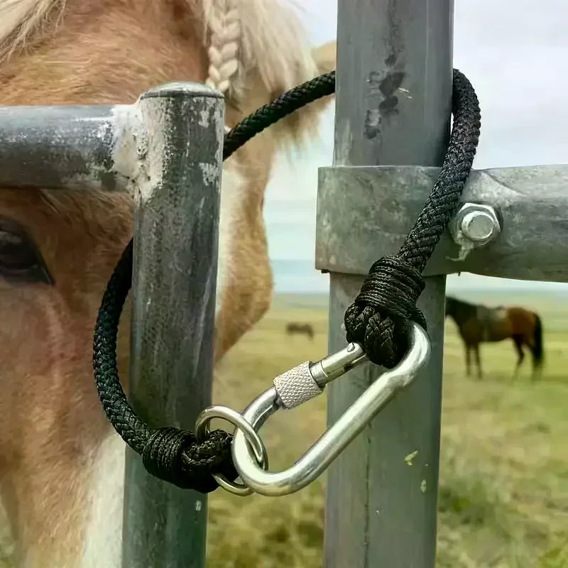Nylon Stable Door Holder Braided Rope Tie Snaps Hook Weaving Buckle Horse Rein Equestrian Activities Essential Secure