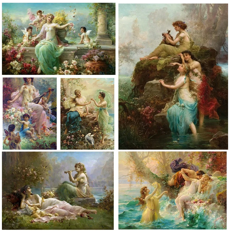 Diamond Painting Embroidery Famous Painting 5d Diy Mosaic Fairy Hip Play Picture Cross Embroidery Set Home Decoration New  2024