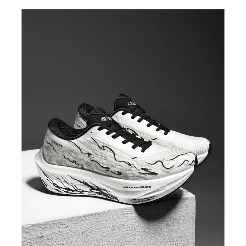أحذية رياضية وترفيهية، أحذية رجالية، أحذية ماراثون كبيرة الحجم مبطنة بالهواء، مطاط منسوج لجميع المواسم، مقاومة للاهتراء، مضادة