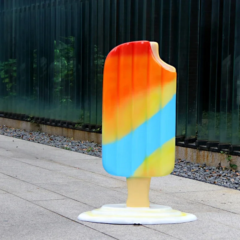 Picture 7: Custom Giant Colored  Lollipop Props Simulate Cupcake Statues Fiberglass Ice Cream Cone Sculptures
