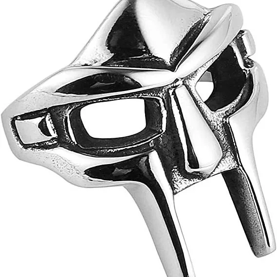 Vintage Mf Doom Mask Rings For Men Gladiator Egyptian Pharaoh Male Ring Hip Hop Party Goth Jewelry Accessories Anillo Hombre