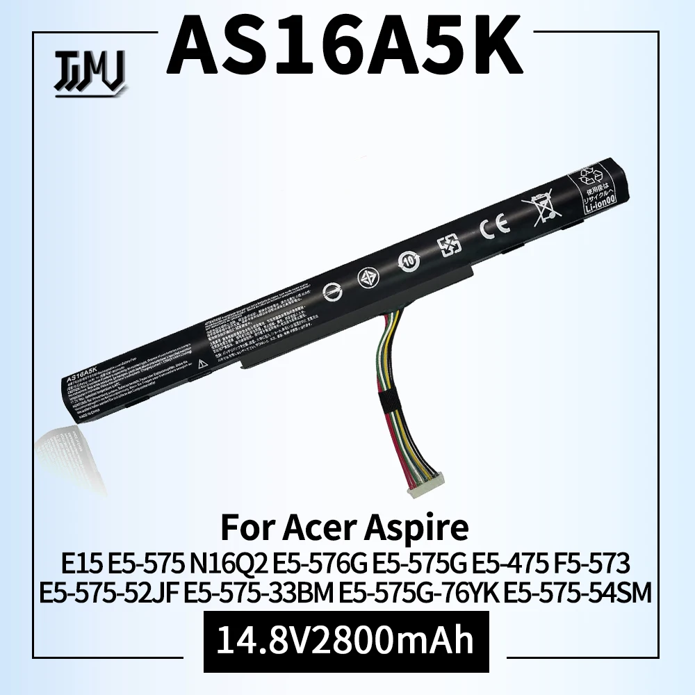 Bateria para Acer Aspire, AS16A5K, AS16A8K, 4ICR19, 66, E15, E5-575, N16Q2, E5-576G, E5-575G, E5-475, F5-573, E5-575-52JF, E5-575G, E5-575-575-33BM,