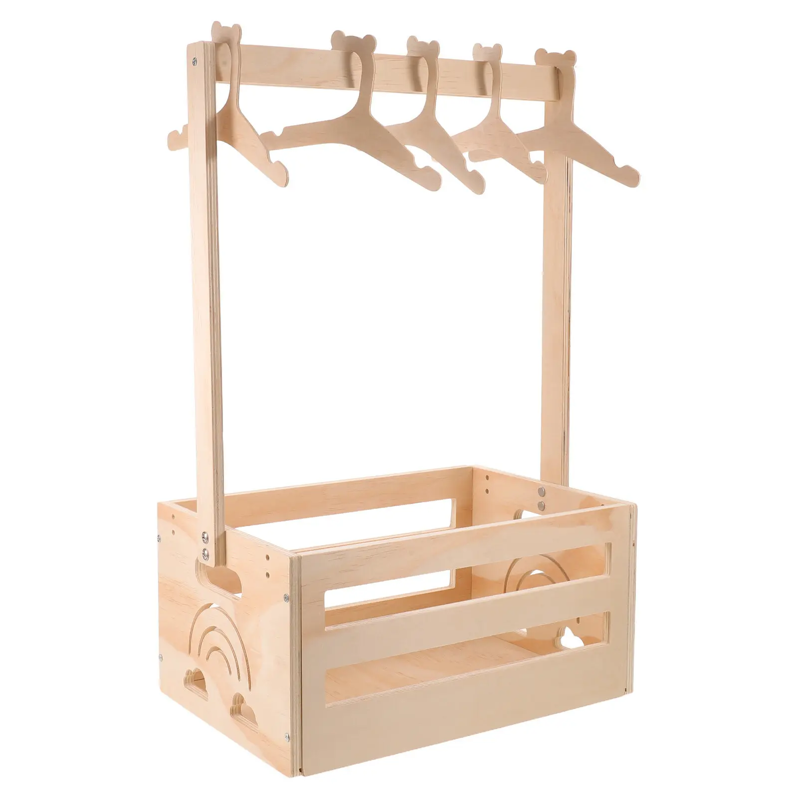 1Set Baby Storage Basket Wooden Crate Natural Wood Nursery Organizer Clothes Diapers Accessories Baby Shower Gift Box Decorative