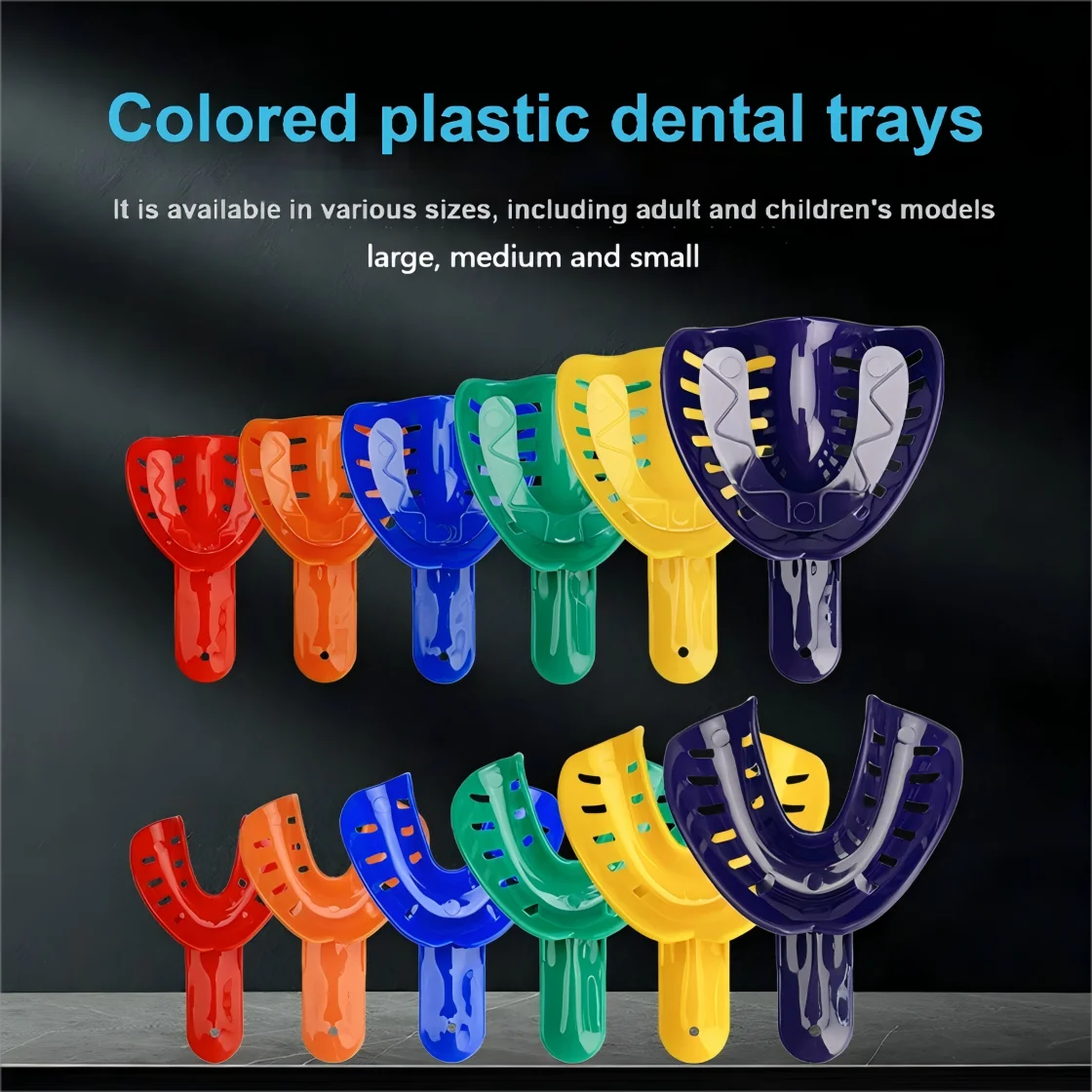

10 Pair Disposable Dental Implant Trays Plastic Teeth Holders for Adults And Children Small Medium Large Sizes Dentist Tools