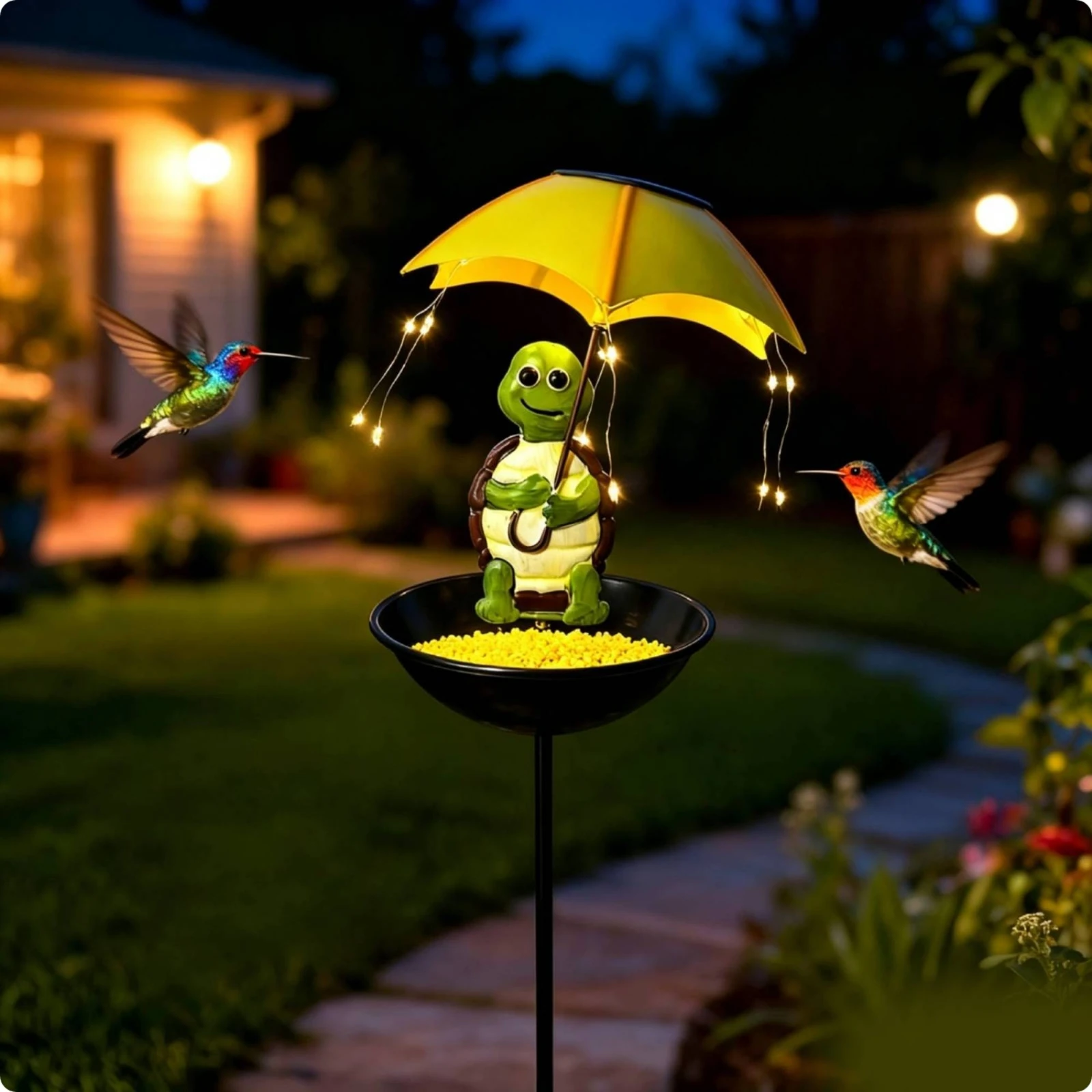 Solar Garden Stake with Umbrella Metal Solar Garden Stake Light Decorative Outdoor for Gardeners, Patio, Flower Bed