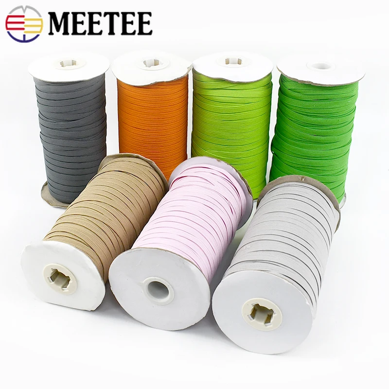 

10/20Meters 6mm Colored Elastic Bands for Hair Band Pants Waist Stretch Ribbon Hat Rubber Cord DIY Garment Sewing Accessories