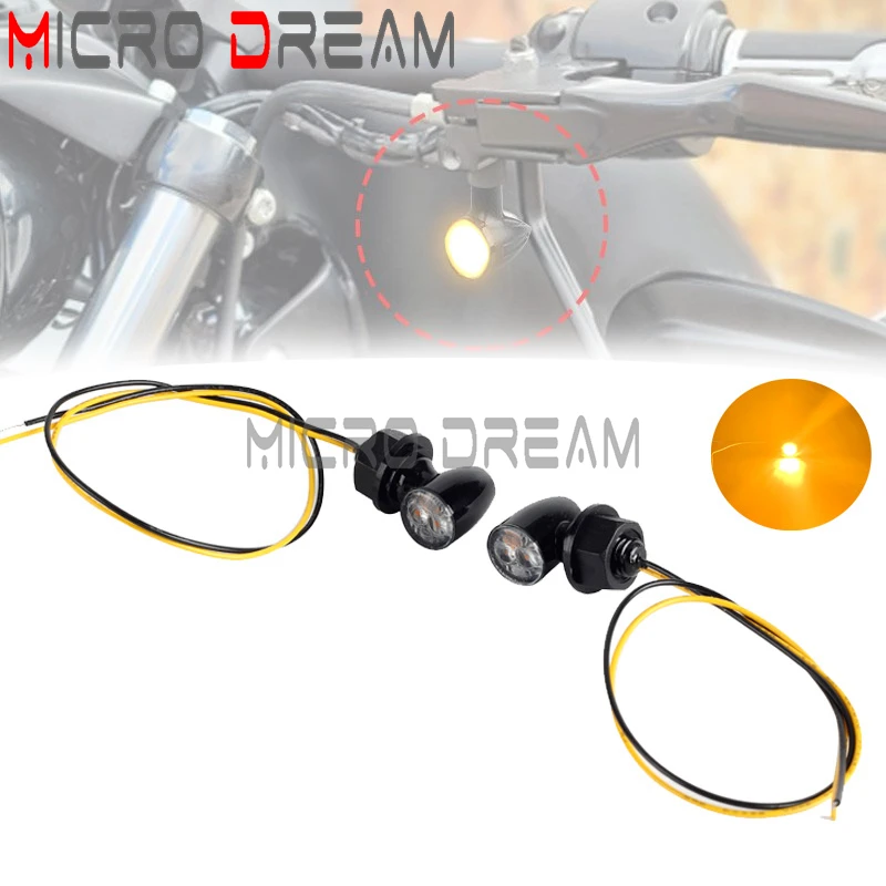 10mm Motorcycle Mini LED Turn Signal Light 12V Bullet Flashing Light  For Harley Chopper Bobber Cafe Racer Honda Suzuki Yamaha