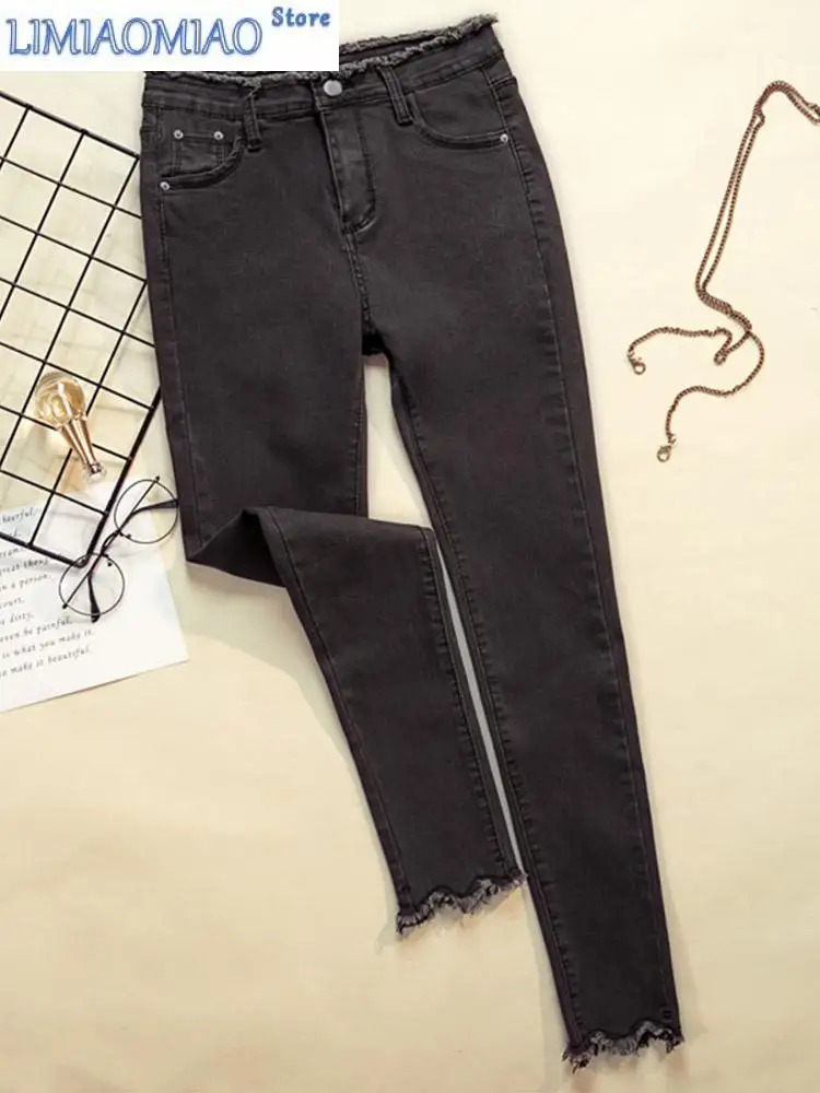 New High Waist Jeans Female Denim Pants 5XL Plus code Womens Jeans Donna Stretch Bottoms Feminino Skinny Pants For Women Trouse