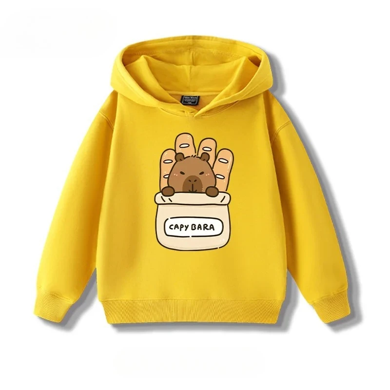 Bluza z kapturem dla dzieci Katon Capibara, chłopięca/dziewczęca, luźna, uniwersalna, wygodna, codzienna, sportowa, na zewnątrz, z długim rękawem.