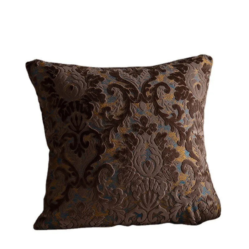 45x45/50x50cm Luxury Cut Velvet Sofa Pillow Cover Modern Nordic Cushion Case Living Room Villa Model Room Matching Velvet Back view 5