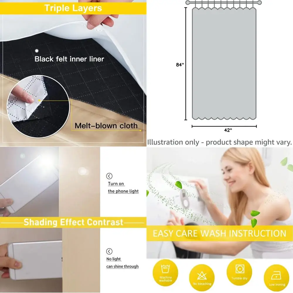 

Insulated Privacy Curtains for Noise Reduction, PM2.5 Filtration, and Shade (Biscotti Beige, Set of 2, 42x84)