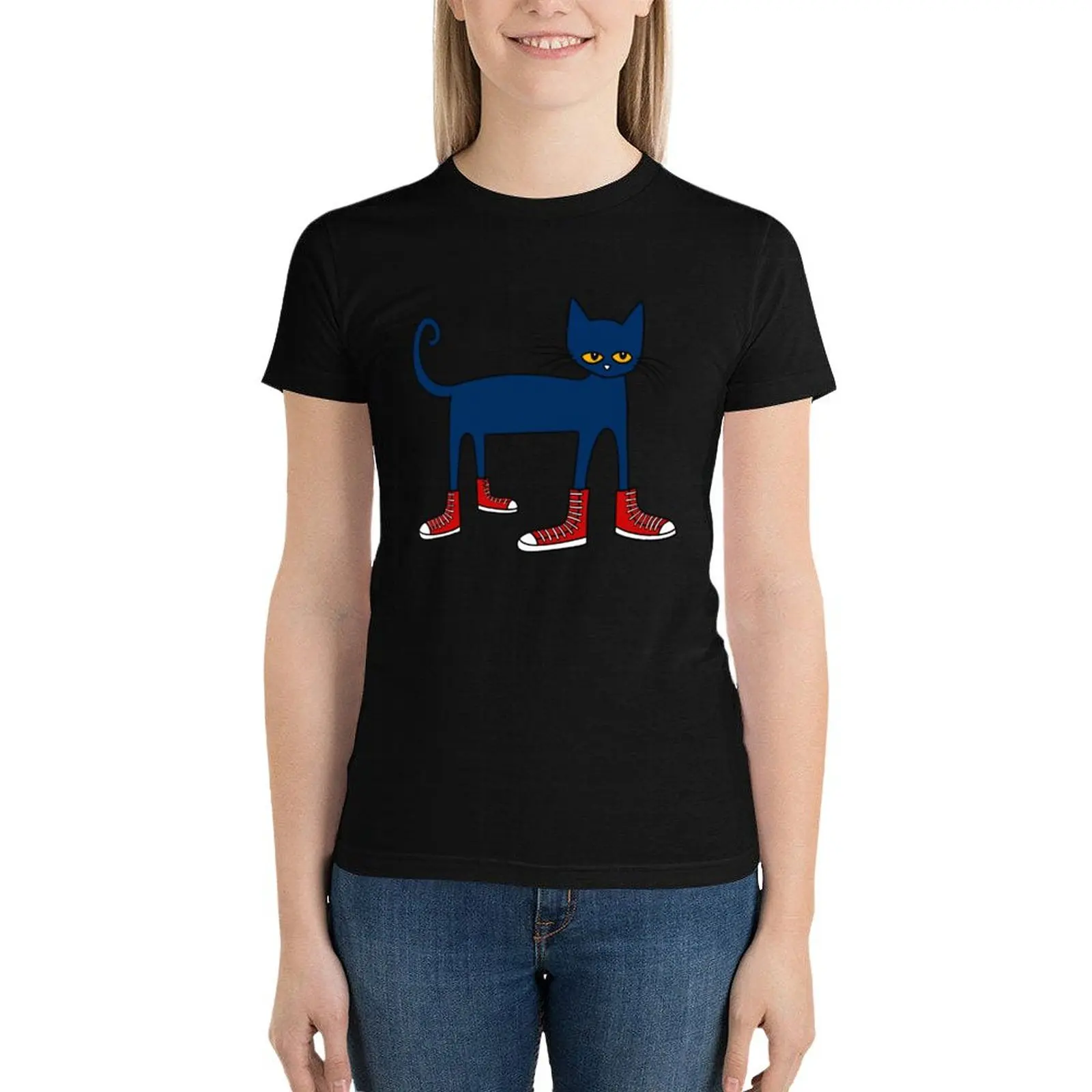 

Pete the Cat Rocking in My School Shoes T-Shirt Aesthetic clothing shirts graphic tees summer tops Women's tops