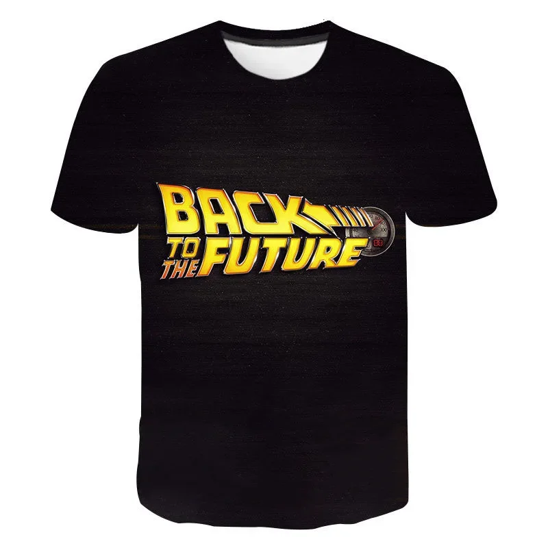 فيلم العودة إلى المستقبل ثلاثية الأبعاد مطبوعة تي شيرت الرجال النساء موضة عادية المتضخم قصيرة الأكمام تي شيرت الذكور تيز القمم رجل الملابس #4
