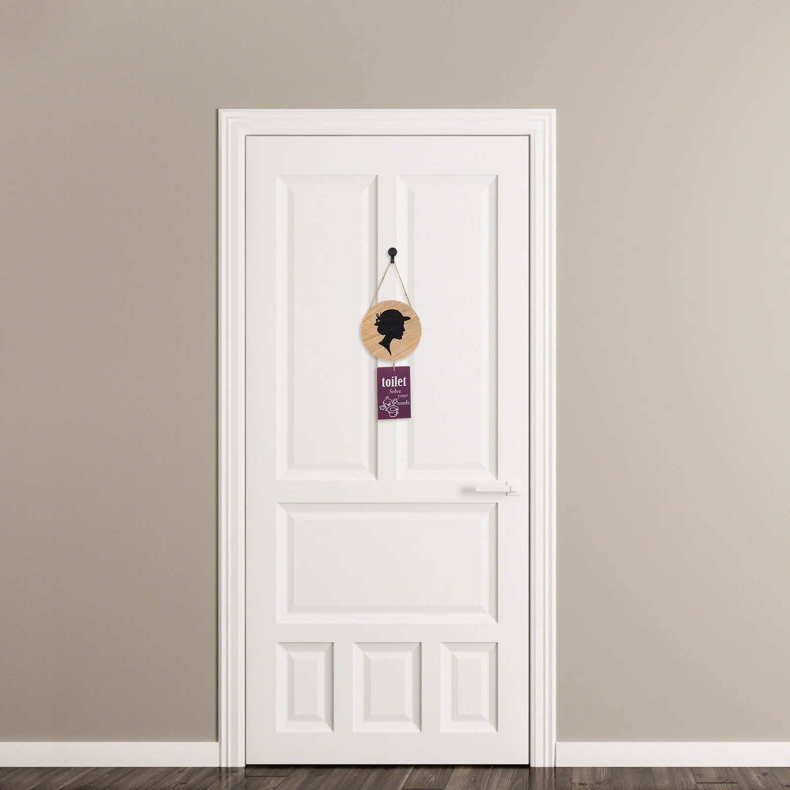 

Bathroom Sign for Door - Modern Wooden Toilet Signs with High Definition Printing - Ideal Restroom Wall Sign for Home Hotel