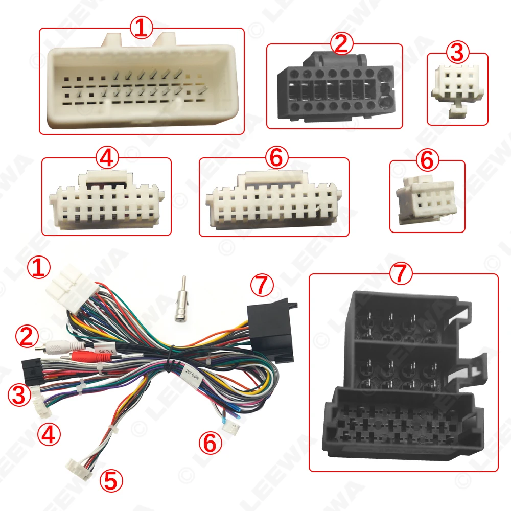 LEEWA Car 16pin Power Cord Wiring Harness Adapter With Canbus Box For Renault Kangoo/CLIO3 2012 Installation Head Unit #HQ4056
