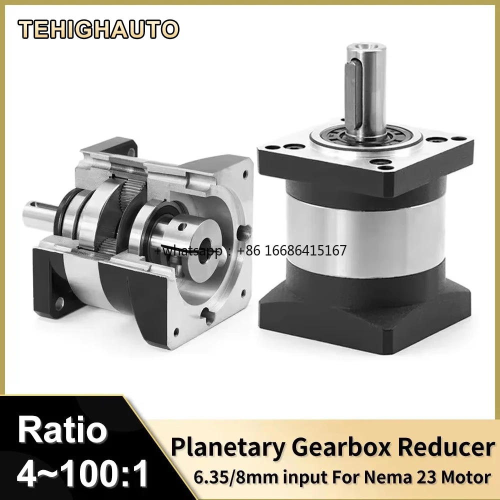 

23 Stepper Motor Reducer Planetary Gearbox 57mm Step-down Gearbox 6.35/8mm Input 14mm Shaft For Packaging/ Textile Machine