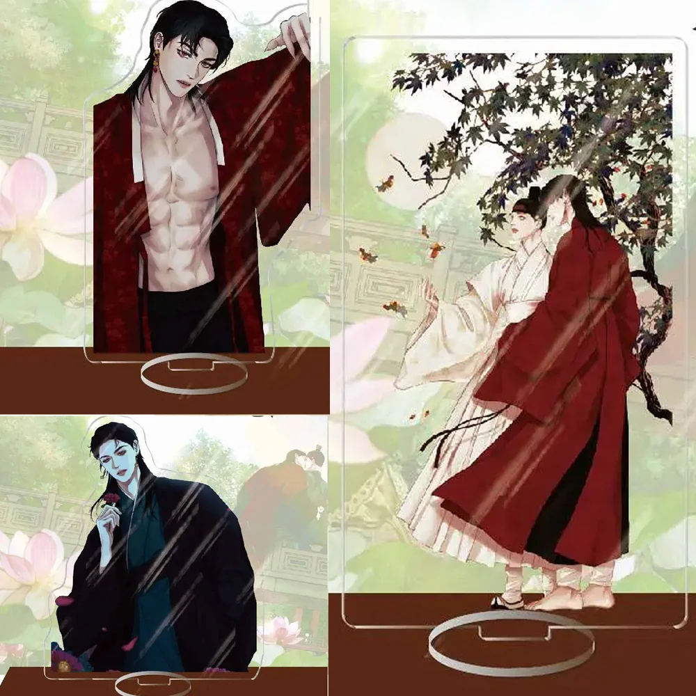 Korean BL Manhwa Ghostly Night Songs Stand Card Action Model Jaesgin Nok Comic Character Photocard Standing Sign Cosplay Gifts