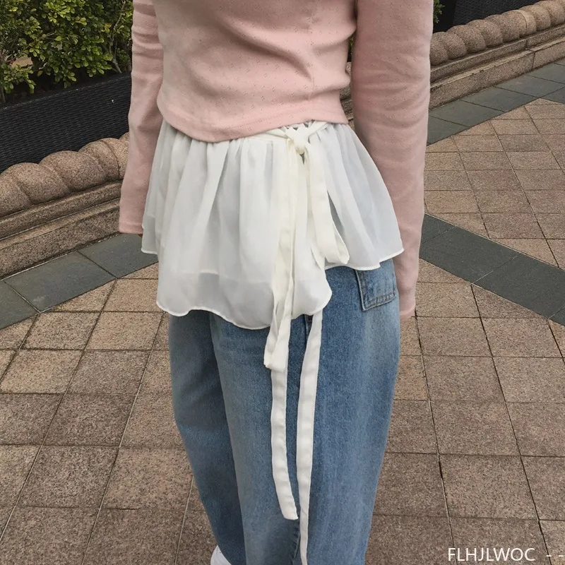 일본 스타일 짧은 나비 넥타이 베일 커튼 스커트 2025 여름 휴가 날짜 소녀 레이스 업 원피스 프릴 랩 미니 스커트