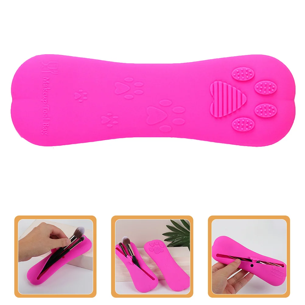 

Soft Solid Easy Clean Makeup Brush Holder Case Bag with Convenient Buckle for Travel Gifts Makeup Brush Holder