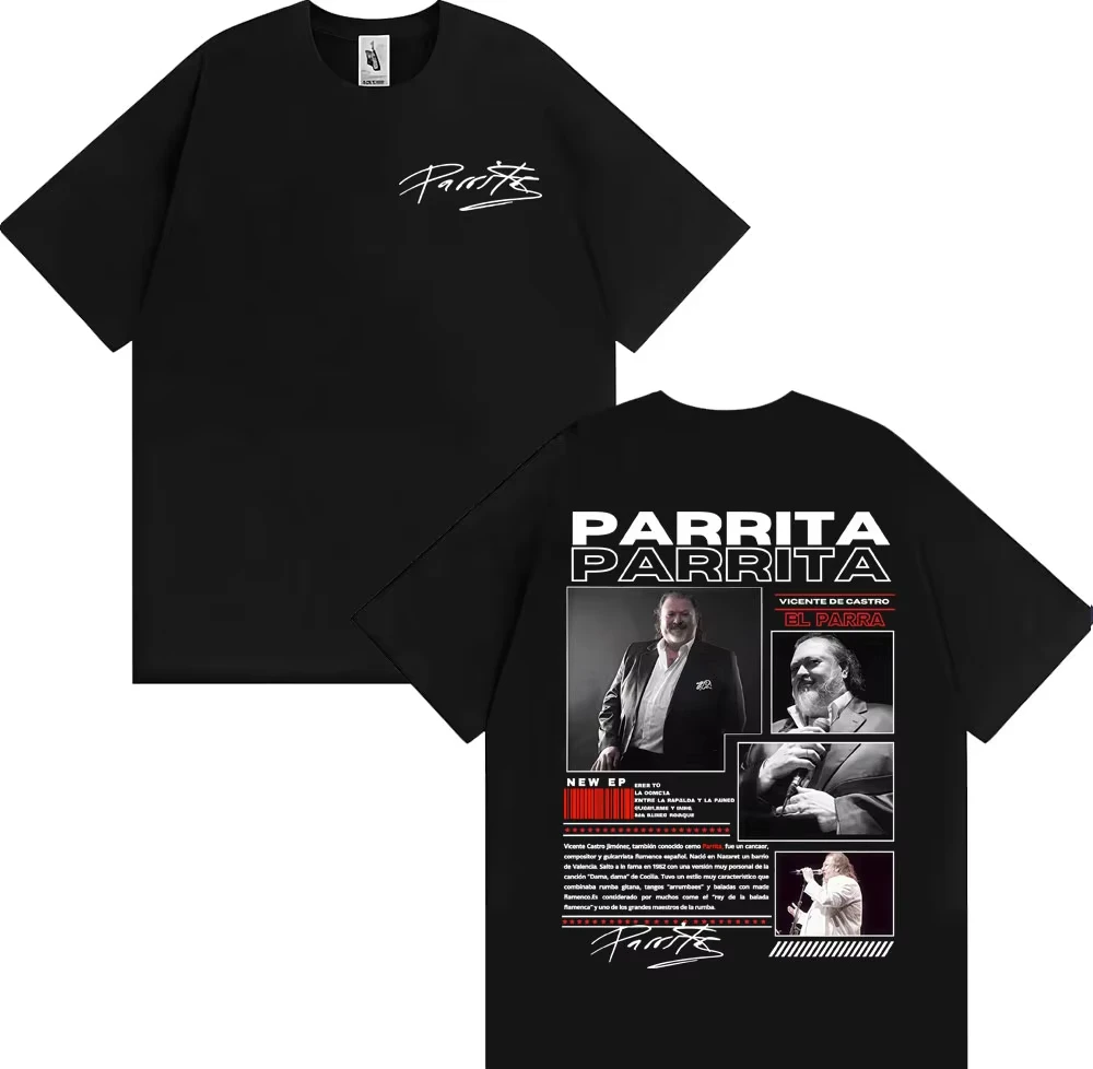 Camisetas del álbum 2026 de Parrita Vicente De Castro para hombre y mujer, camiseta vintage de Harajuku Hip Hop, camiseta informal de algodón estilo streetwear