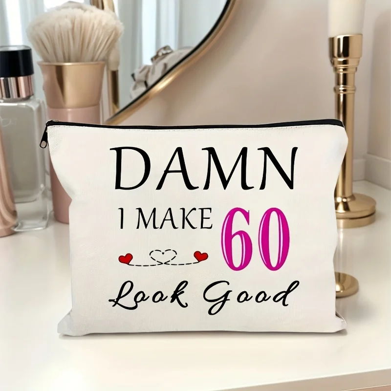 Ideas de regalos para un cumpleaños número 60, incluyendo una bolsa de maquillaje para mujer. Estuche de maquillaje perfecto para abuelas, esposas y tías.