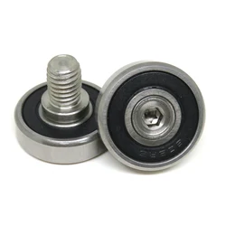 10pcs JS60822-7C1L8M6 Threaded Bearing OD22mm Stainless Steel Metal Screw Bearing Bolt Cable Pulley Wheel Screw M6