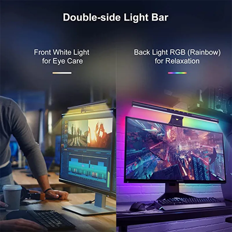 30 سنتيمتر شاشة مصابيح تعليق للزينة رصد ضوء بار LED الكمبيوتر RGB جو الجدول مصباح للعمل دراسة قراءة الألعاب ستبليس عكس الضوء
