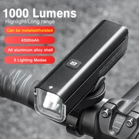 Luz de bicicleta ROCKBROS a prueba de lluvia 400-1000LM tipo c carga MTB lámpara frontal faro de aluminio linterna ultraligera luz de bicicleta
